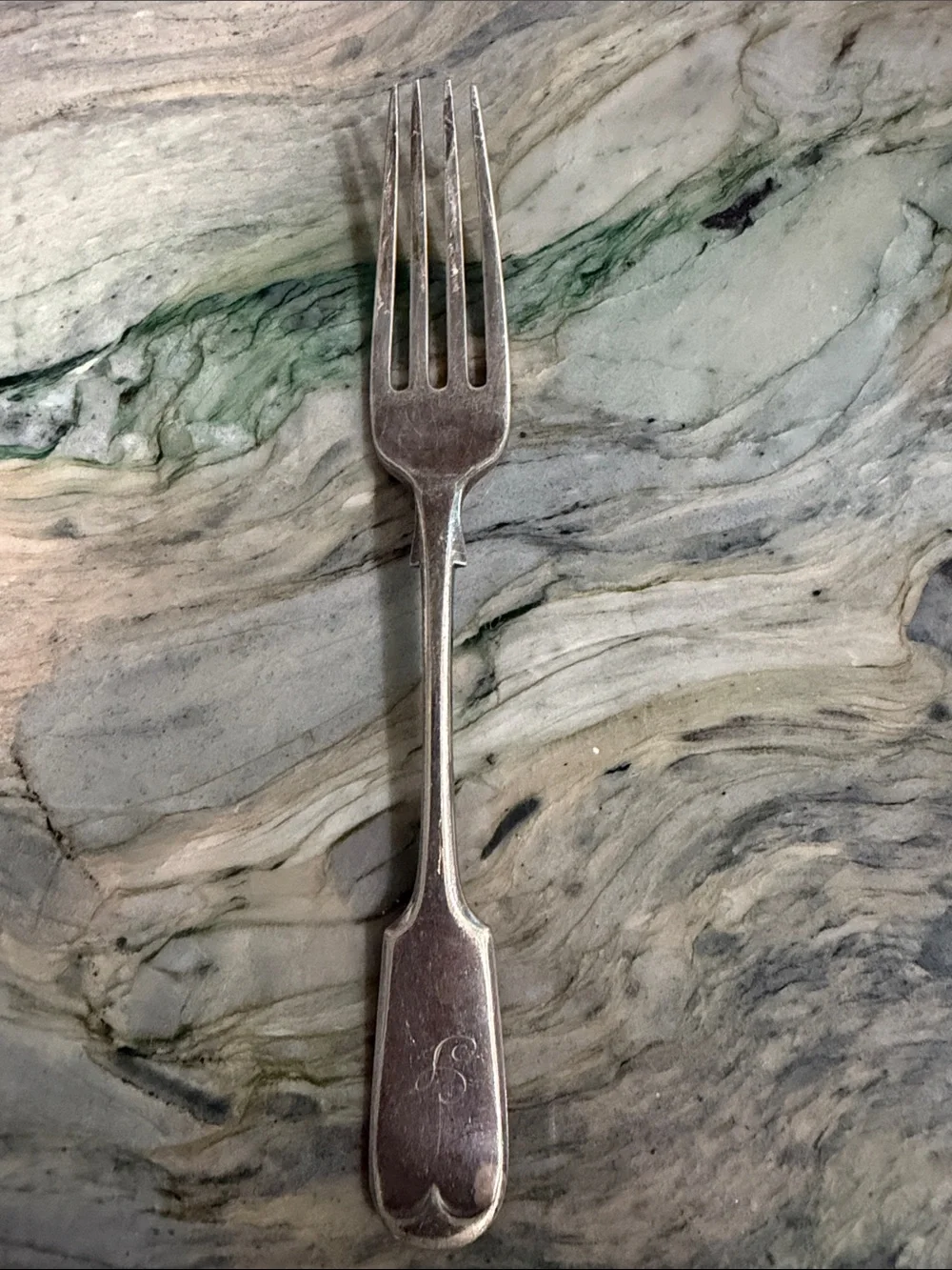 Monogrammed Silver-Tone Dinner Forks - Set of 6
